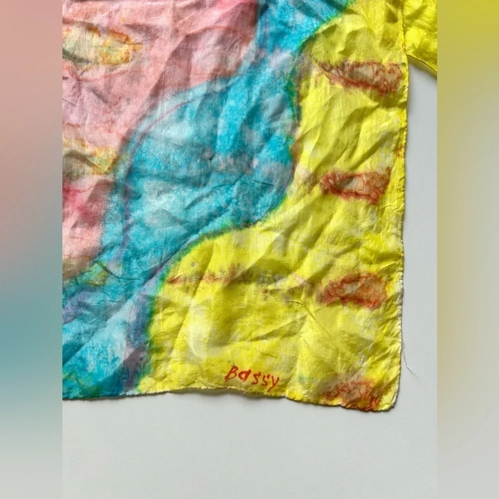 Bassy Silk scarf pattern printed  multicolour floral print